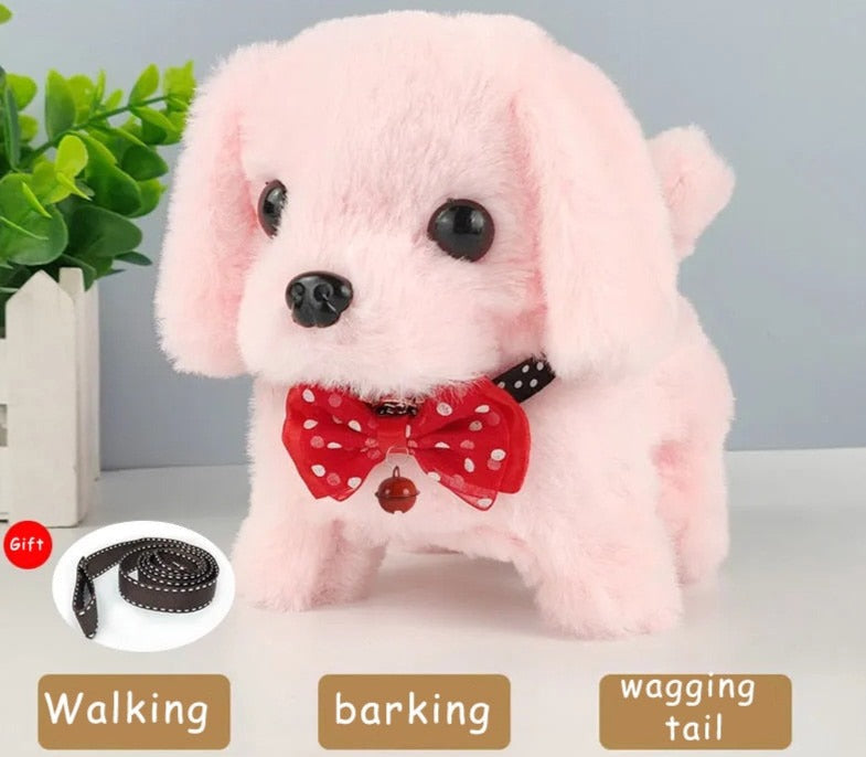 Electronic Walking Pomeranian Stuffed Dog Toy, Realistic Interactive Puppy  Robot Pet Dog, Walking, Barking,Wagging Tail & Talking,Present Pet Gifts