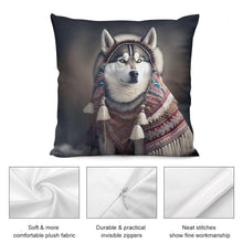 Load image into Gallery viewer, Inuit Elegance Siberian Husky Plush Pillow Case-Cushion Cover-Dog Dad Gifts, Dog Mom Gifts, Home Decor, Pillows, Siberian Husky-5
