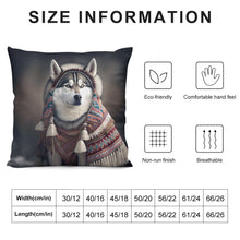 Load image into Gallery viewer, Inuit Elegance Siberian Husky Plush Pillow Case-Cushion Cover-Dog Dad Gifts, Dog Mom Gifts, Home Decor, Pillows, Siberian Husky-6