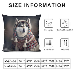 Inuit Elegance Siberian Husky Plush Pillow Case-Cushion Cover-Dog Dad Gifts, Dog Mom Gifts, Home Decor, Pillows, Siberian Husky-6