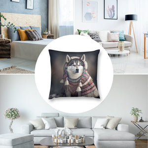 Inuit Elegance Siberian Husky Plush Pillow Case-Cushion Cover-Dog Dad Gifts, Dog Mom Gifts, Home Decor, Pillows, Siberian Husky-8