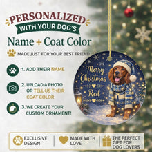 Load image into Gallery viewer, Irish Setter Christmas Ornament - Cozy Winter Pet Portrait Design - Personalize with Photo and Name-Christmas Ornament-Christmas,Christmas Ornament,Irish Setter,Personalize Artwork-2