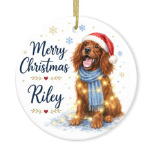 Load image into Gallery viewer, Irish Setter Christmas Ornament - Cozy Winter Pet Portrait Design - Personalize with Photo and Name-Christmas Ornament-Christmas,Christmas Ornament,Personalize Artwork-3