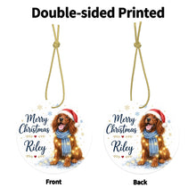 Load image into Gallery viewer, Irish Setter Christmas Ornament - Cozy Winter Pet Portrait Design - Personalize with Photo and Name-Christmas Ornament-Christmas,Christmas Ornament,Personalize Artwork-4