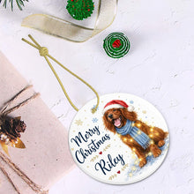 Load image into Gallery viewer, Irish Setter Christmas Ornament - Cozy Winter Pet Portrait Design - Personalize with Photo and Name-Christmas Ornament-Christmas,Christmas Ornament,Personalize Artwork-6