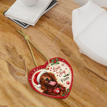 Load image into Gallery viewer, Irish Setter Christmas Ornament - Love &amp; Joy Heart Shaped Portrait - Personalize with Photo and Name-Christmas Ornament-Christmas,Christmas Ornament,Irish Setter,Personalize Artwork-7