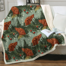 Load image into Gallery viewer, Irish Setters Yuletide Christmas Soft Warm Fleece Blanket-Blanket-Blankets, Christmas, Dog Dad Gifts, Dog Mom Gifts, Home Decor, Irish Setter-12