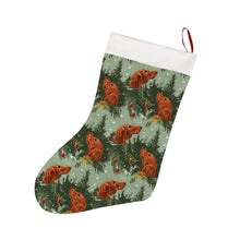 Load image into Gallery viewer, Irish Setter&#39;s Yuletide Christmas Stocking-Christmas Ornament-Christmas, Home Decor, Irish Setter-26X42CM-White1-1