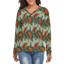 Load image into Gallery viewer, Irish Setter's Yuletide Women's V-Neck Christmas Sweater-Apparel-Apparel,Christmas,Dog Mom Gifts,Irish Setter,Sweater,Sweatshirt-S-White7-1