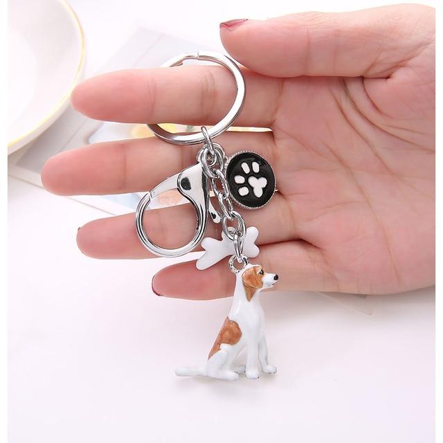 Jack Russell Terrier Love 3D Metal Keychain-Key Chain-Accessories, Dogs, Jack Russell Terrier, Keychain-Jack Russell Terrier-1