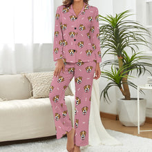 Load image into Gallery viewer, Jack Russell Terrier Smiles Pajamas Set for Women-Dusty Pink-XS-3