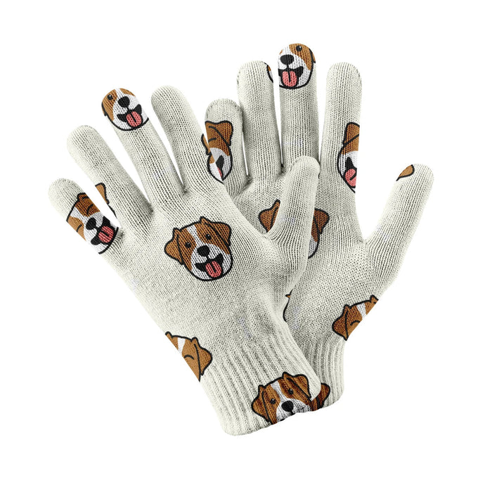 Jack Russell Terrier Smiles Touch Screen Gloves-Accessories-Accessories, Dog Dad Gifts, Dog Mom Gifts, Gloves, Jack Russell Terrier-White-1