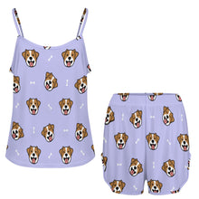Load image into Gallery viewer, Jack Russell Terrier Smiles Women's Cami and Shorts Pajama Set-19