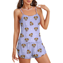 Load image into Gallery viewer, Jack Russell Terrier Smiles Women's Cami and Shorts Pajama Set-20
