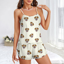 Load image into Gallery viewer, Jack Russell Terrier Smiles Women's Cami and Shorts Pajama Set-5