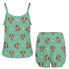Load image into Gallery viewer, Jack Russell Terrier Smiles Women's Cami and Shorts Pajama Set-12