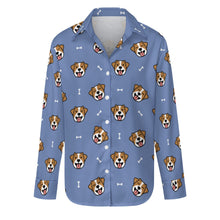 Load image into Gallery viewer, Jack Russell Terrier Smiles Women's Shirt-S-CornflowerBlue-11