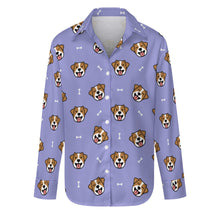 Load image into Gallery viewer, Jack Russell Terrier Smiles Women's Shirt-S-CornflowerBlue1-25
