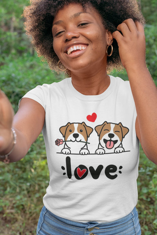 My Jack Russell Terrier My Biggest Love Women s Cotton T Shirt 4 Colors