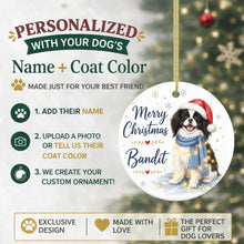 Load image into Gallery viewer, Japanese Chin Christmas Ornament - Cozy Winter Pet Portrait Design - Personalize with Photo and Name-Christmas Ornament-Christmas,Christmas Ornament,Personalize Artwork-2