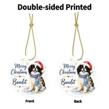 Load image into Gallery viewer, Japanese Chin Christmas Ornament - Cozy Winter Pet Portrait Design - Personalize with Photo and Name-Christmas Ornament-Christmas,Christmas Ornament,Personalize Artwork-4