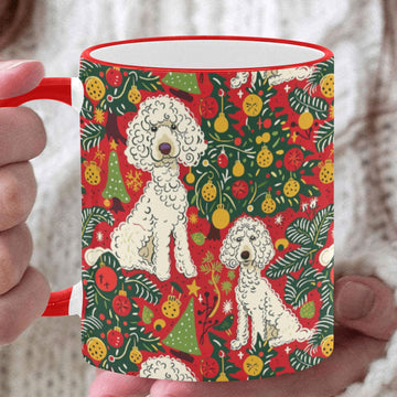 Jingle Bells And Poodle Tails Christmas Coffee Mug White One Size 360x