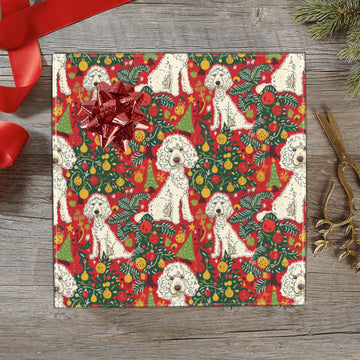 Jingle Bells And Poodle Tails Christmas Gift Wrapping Paper 2 Rolls 360x