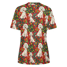 Load image into Gallery viewer, Jingle Bells and Poodle Tails Christmas Women&#39;s Cotton T-Shirt-Apparel-Apparel, Christmas, Dog Mom Gifts, Poodle, T Shirt-3