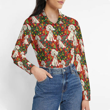 Jingle Bells And Poodle Tails Christmas Womens Shirt 3 360x