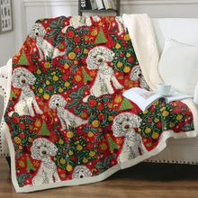 Load image into Gallery viewer, Jingle Bells and Poodle Tails Soft Warm Christmas Blanket-Blanket-Blankets, Christmas, Dog Dad Gifts, Dog Mom Gifts, Home Decor, Poodle-12