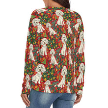 Load image into Gallery viewer, Jingle Bells and Poodle Tails Women's V-Neck Christmas Sweater-Apparel-Apparel,Christmas,Dog Mom Gifts,Poodle,Sweater,Sweatshirt-4