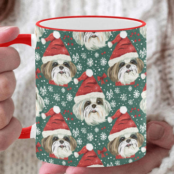 Jingle Fuzz Shih Tzu Christmas Coffee Mug White5 One Size 360x