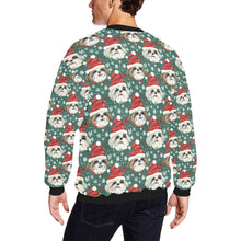 Load image into Gallery viewer, Jingle Fuzz Shih Tzu Christmas Fuzzy Sweatshirt for Men-Apparel-Apparel, Christmas, Dog Dad Gifts, Shih Tzu, Sweatshirt-2