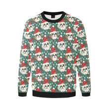 Load image into Gallery viewer, Jingle Fuzz Shih Tzu Christmas Fuzzy Sweatshirt for Men-Apparel-Apparel, Christmas, Dog Dad Gifts, Shih Tzu, Sweatshirt-3