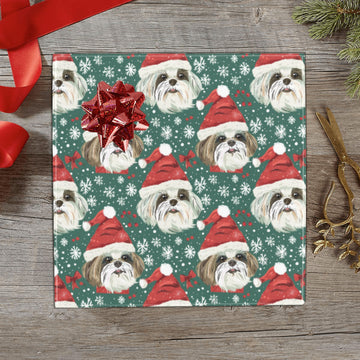 Jingle Fuzz Shih Tzu Christmas Gift Wrapping Paper 2 Rolls 360x
