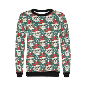 Jingle Fuzz Shih Tzu Christmas Sweatshirt for Women-Apparel-Apparel, Christmas, Dog Mom Gifts, Shih Tzu, Sweatshirt-3