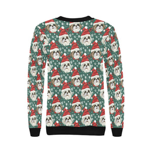 Jingle Fuzz Shih Tzu Christmas Sweatshirt for Women-Apparel-Apparel, Christmas, Dog Mom Gifts, Shih Tzu, Sweatshirt-4