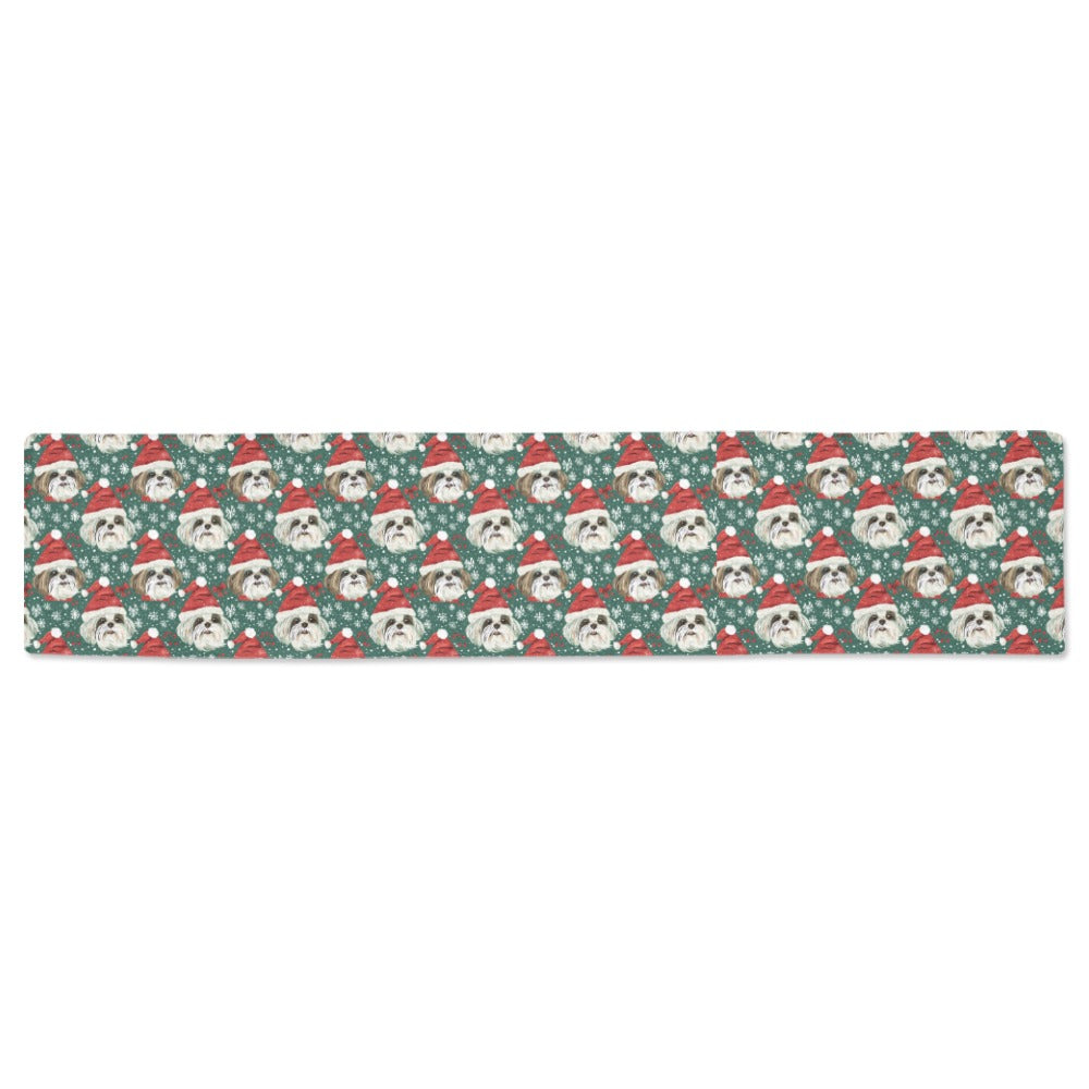 Jingle Fuzz Shih Tzu Christmas Table Runner-Home Decor-Christmas, Home Decor, Shih Tzu-ONE SIZE-2