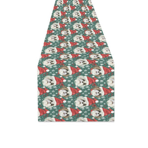 Jingle Fuzz Shih Tzu Christmas Table Runner-Home Decor-Christmas, Home Decor, Shih Tzu-ONE SIZE-3