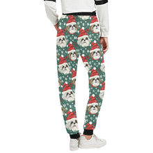 Load image into Gallery viewer, Jingle Fuzz Shih Tzu Christmas Unisex Sweatpants-Apparel-Apparel, Christmas, Dog Dad Gifts, Dog Mom Gifts, Pajamas, Shih Tzu-3