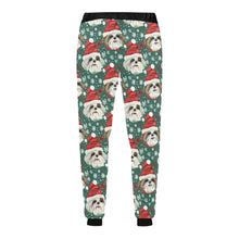 Load image into Gallery viewer, Jingle Fuzz Shih Tzu Christmas Unisex Sweatpants-Apparel-Apparel, Christmas, Dog Dad Gifts, Dog Mom Gifts, Pajamas, Shih Tzu-5