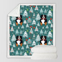 Load image into Gallery viewer, Jolly Giants Bernese Mountain Dog Christmas Blanket-Blanket-Bernese Mountain Dog, Blankets, Christmas, Dog Dad Gifts, Dog Mom Gifts, Home Decor-10