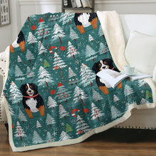 Load image into Gallery viewer, Jolly Giants Bernese Mountain Dog Christmas Blanket-Blanket-Bernese Mountain Dog, Blankets, Christmas, Dog Dad Gifts, Dog Mom Gifts, Home Decor-12