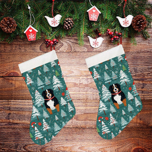 Jolly Giants Bernese Mountain Dog Christmas Stocking-Christmas Ornament-Bernese Mountain Dog, Christmas, Home Decor-26X42CM-White1-2