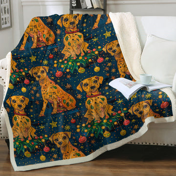 Jolly Holiday Pit Bull Christmas Soft Warm Fleece Blanket 360x