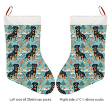 Load image into Gallery viewer, Jovial Giants Rottweilers&#39; Christmas Delight Christmas Stocking-Christmas Ornament-Christmas, Home Decor, Rottweiler-26X42CM-White1-2