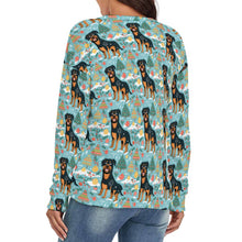 Load image into Gallery viewer, Jovial Giants Rottweilers' Delight Women's V-Neck Christmas Sweater-Apparel-Apparel,Christmas,Dog Mom Gifts,Rottweiler,Sweater,Sweatshirt-3