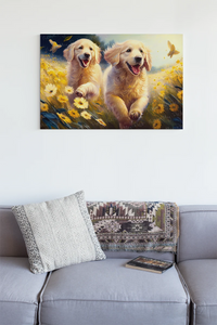 Joy and Friendship Golden Retrievers Wall Art Poster-Art-Dog Art, Golden Retriever, Home Decor, Poster-3