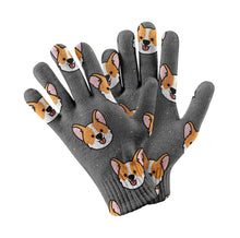 Load image into Gallery viewer, Joyful Corgi Charms Touch Screen Gloves-Accessories-Accessories,Dog Dad Gifts,Dog Mom Gifts,Gloves-Gray-4
