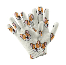Load image into Gallery viewer, Joyful Corgi Charms Touch Screen Gloves-Accessories-Accessories,Dog Dad Gifts,Dog Mom Gifts,Gloves-White-2